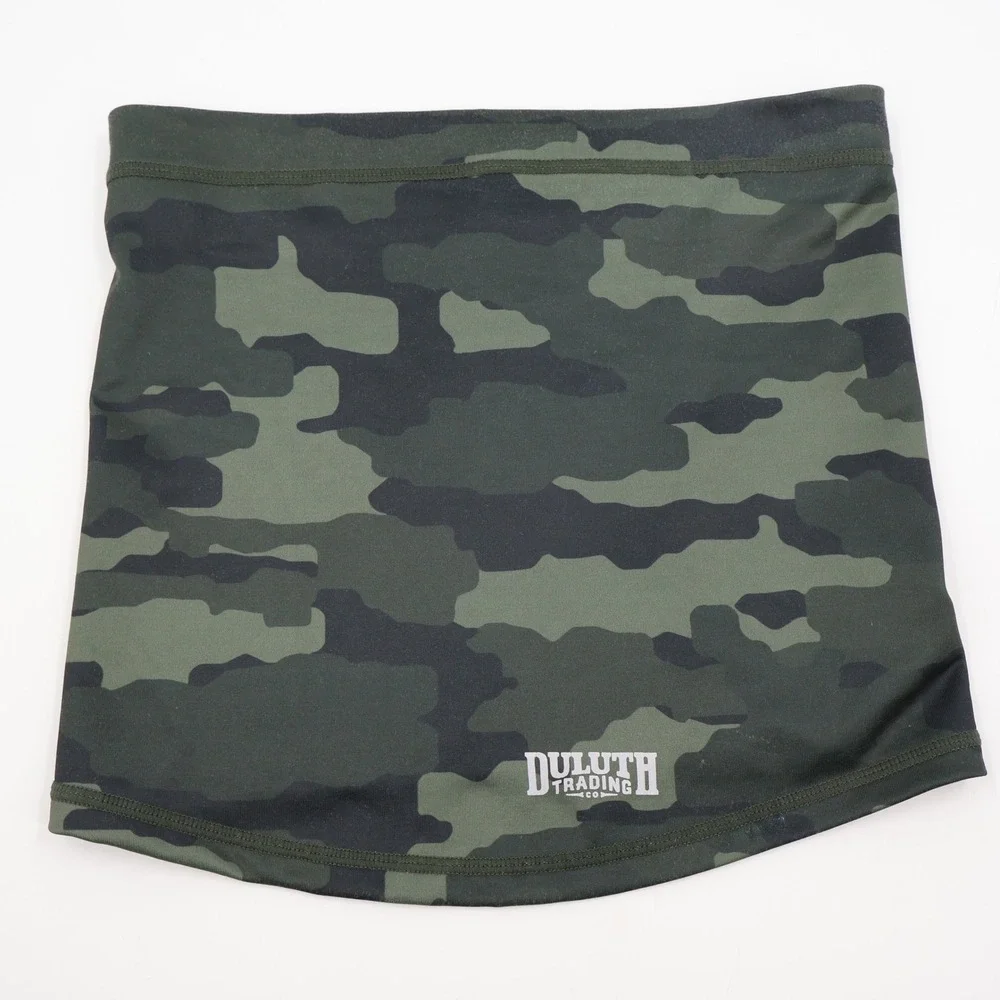 Duluth Trading Co Neck Gaiter Unisex XL/2XL Green Camo Stretch Fleece Lined